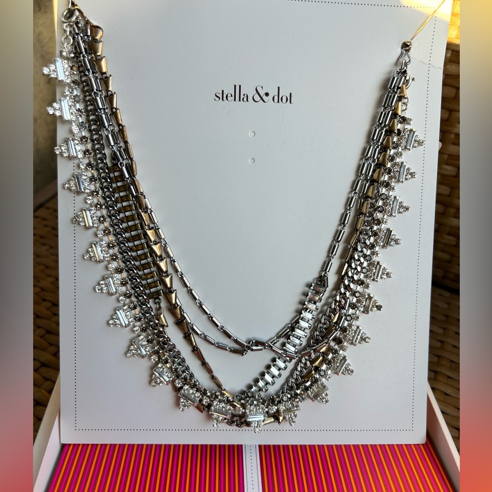 Stella & Dot Sutton Necklace Mixed Metals | 5-in-1 Convertible Statement Piece